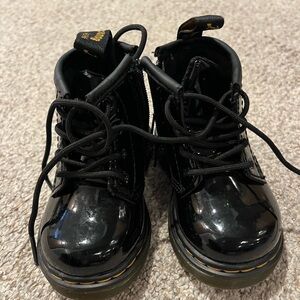 Dr. Martens Shiny Black Kids Boots